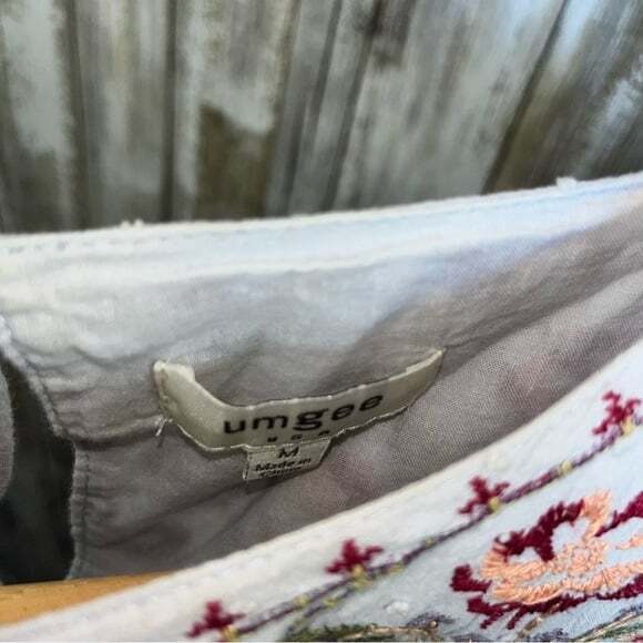 Umgee Dusty Purple/Blue Embroidered Floral Boho Tunic Dress - Picture 5 of 6